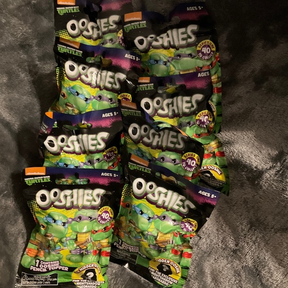 New Nickelodeon Teenage Mutant Ninja Turtle Ooshie Pencil Toppers set of 8 - Picture 1 of 3